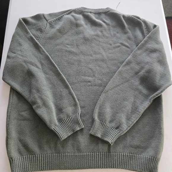 Eddie Bauer Sweater Men Sz L Green  Long Sleeve Crew Neck Knit Pullover - Picture 10 of 12